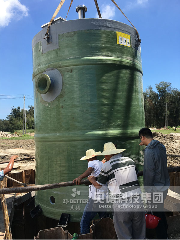 地埋式一体化污水预制泵站 玻璃钢一体化雨水污水预制提升泵站