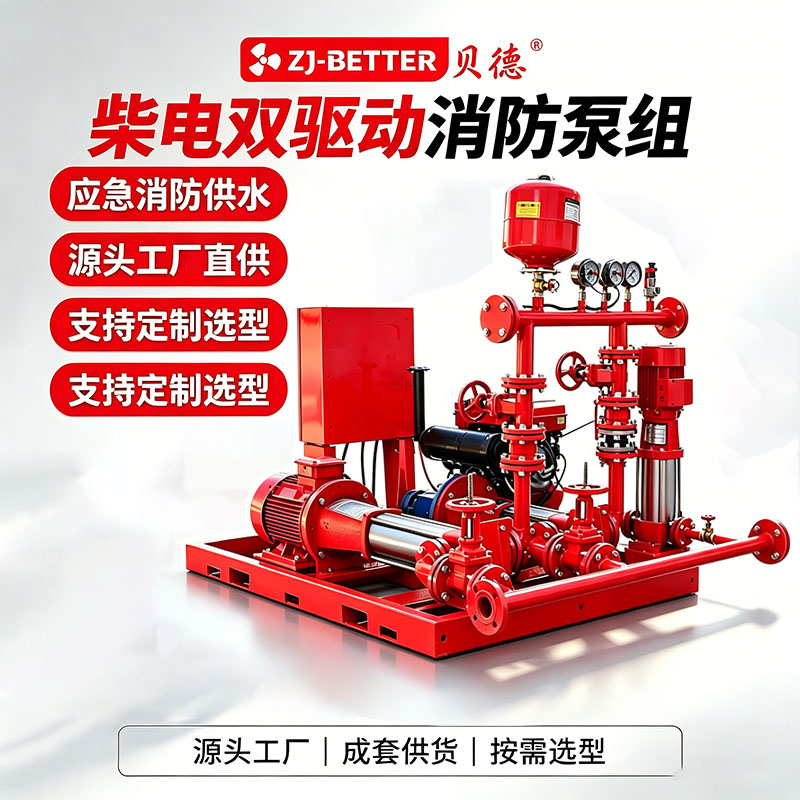 双重动力双重保障，贝德科技双动力消防泵筑牢建筑消防底线